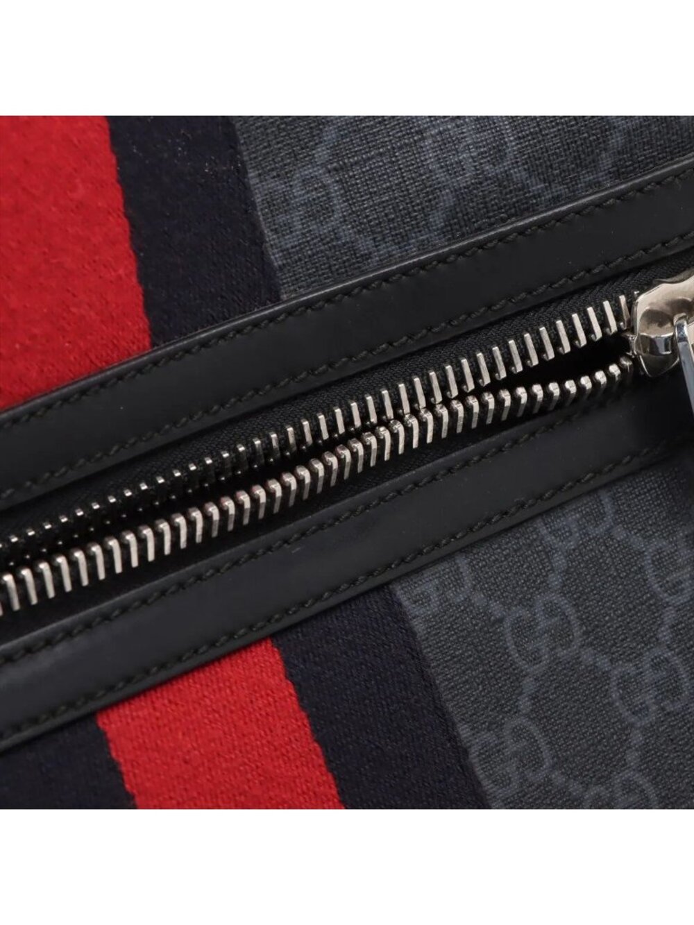 Gucci GG Supreme Sherry Line Leather Backpack Black - Picture 10 of 12